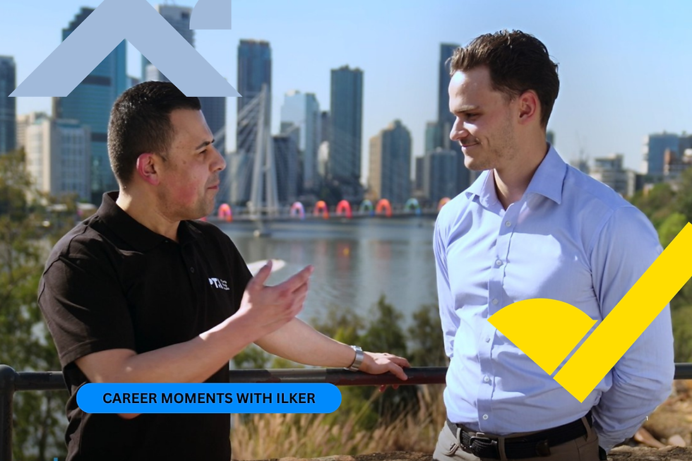 A man interview another man outside