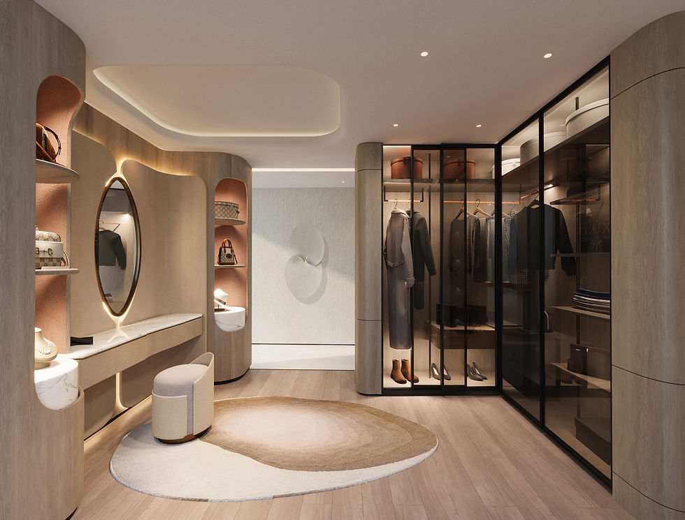 Spacious penthouse walk-in closet highlighting luxury living by HRV Real Estate