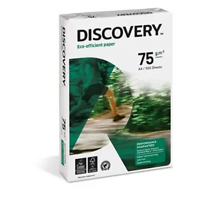 Miniatura: Papel A4 blanco 75 g Discovery - Caja de 5 resmas de