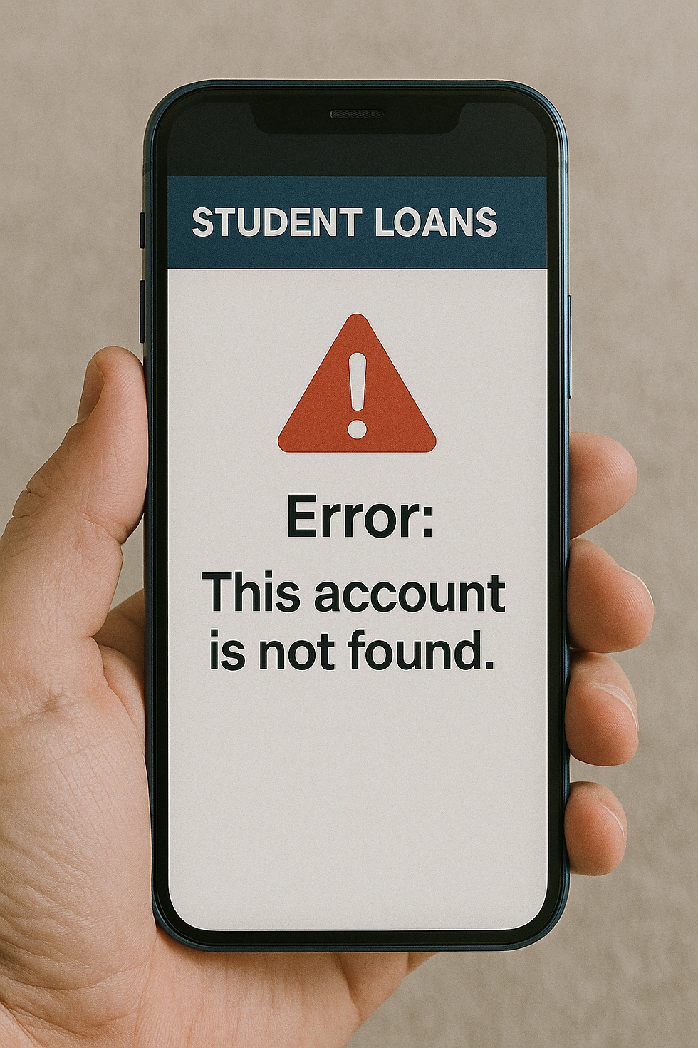 Student loan account not found