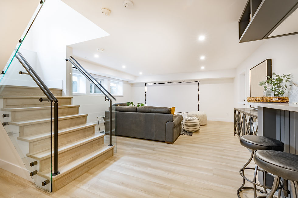 A basement media room