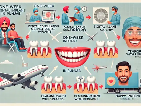 All-on-4 Dental Implants in Punjab in One Week: Perfect for NRIs with Limited Time