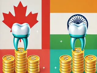Cost of teeth in a day in India versus Canada