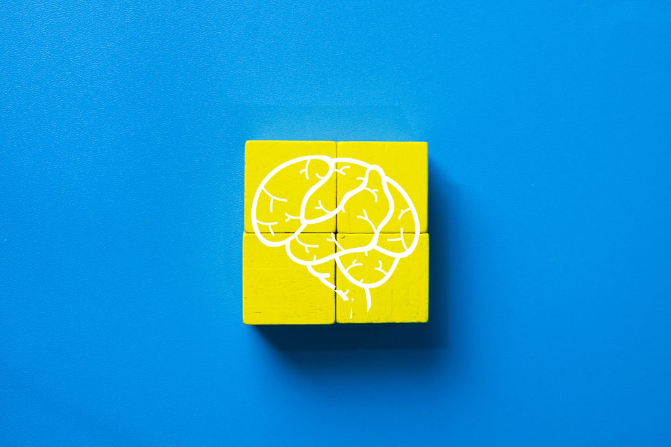 yellow wooden blocks forming a human brain - short and long term disability for bipolar disorder