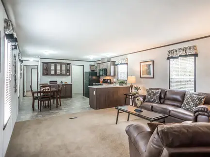 Redman Homes Living Rooms. Custom Built Mobile and Modular Homes from Manufacturers like Redman Homes, Clayton Homes and Champion Homes. Custom built for Turnkey Communities properties. 