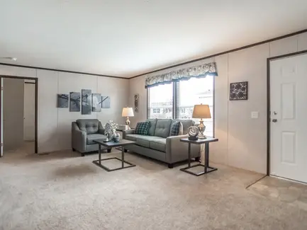 Redman Homes Living Rooms. Custom Built Mobile and Modular Homes from Manufacturers like Redman Homes, Clayton Homes and Champion Homes. Custom built for Turnkey Communities properties. 