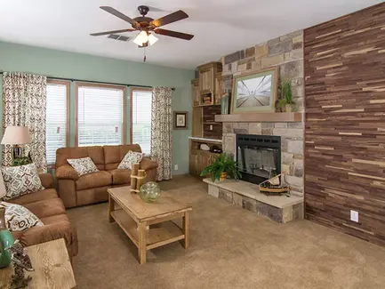 Redman Homes Living Rooms. Custom Built Mobile and Modular Homes from Manufacturers like Redman Homes, Clayton Homes and Champion Homes. Custom built for Turnkey Communities properties. 