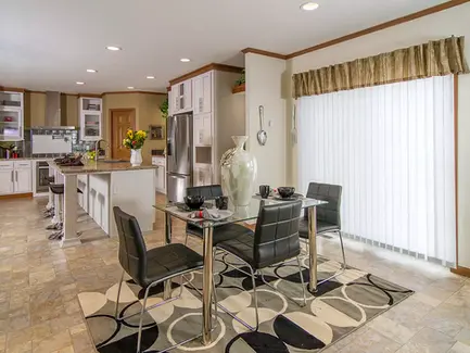Redman Homes Dining Rooms. Custom Built Mobile and Modular Homes from Manufacturers like Redman Homes, Clayton Homes and Champion Homes. Custom built for Turnkey Communities properties. 