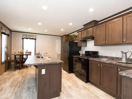 Redman Homes Kitchen. Custom Built Mobile and Modular Homes from Manufacturers like Redman Homes, Clayton Homes and Champion Homes. Custom built for Turnkey Communities properties. 