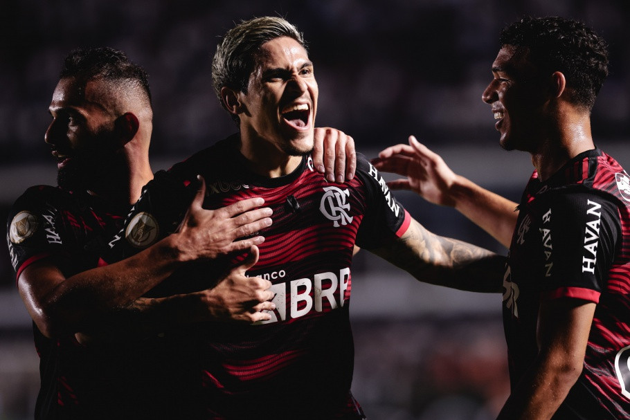 Na Vila Belmiro, Santos e Flamengo se encontraram pela 15ª rodada do Brasileirão Assaí Créditos: Ettore Chiereguini