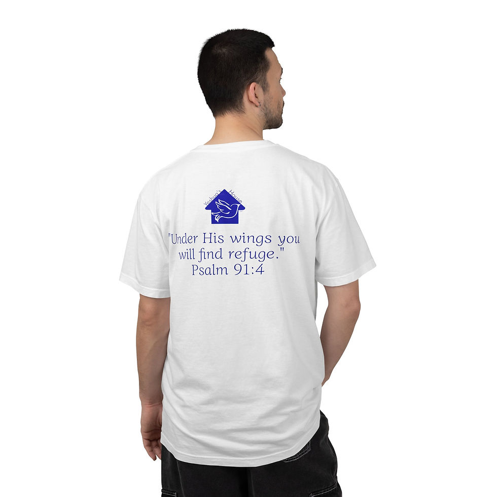 Thumbnail: Yeshua's House T-shirt | Under His Wings - Front and Back (Men's)