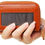 Thumbnail: Stealodeal RFID Protected Orange Leather Zipper Case 10 Card Holder