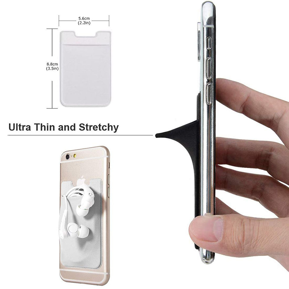 Thumbnail: Stealodeal White Multipurpose Adhesive Phone Jacket Card & Earphone Mobile Holde