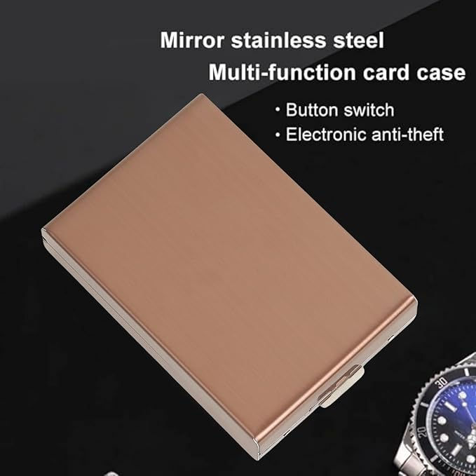 थंबनेल: StealODeal RFID Blocking Long-Lasting Rose Gold Stainless Steel Debit/Credit