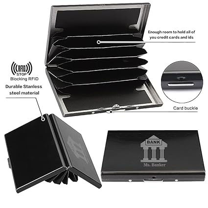 Thumbnail: Stealodeal Black RFID Blocking Stainless Steel CA Hero 6 Slot ATM/Credit/Debit