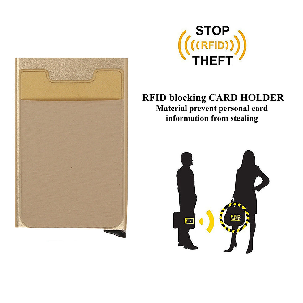 थंबनेल: StealODeal Gold Automatic Pop Up Slim Aluminium Cash & Cards 6 Card Holder (Set)