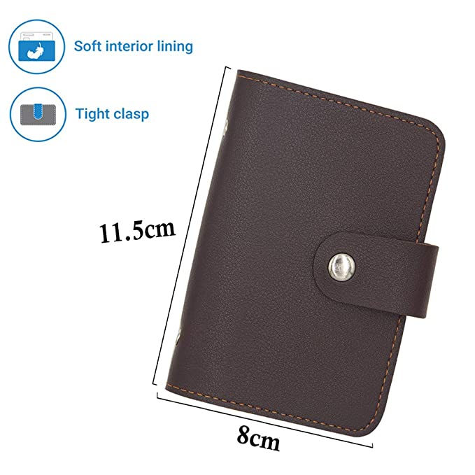 Thumbnail: Stealodeal 28 Slot Brown Leather Business Card Holder