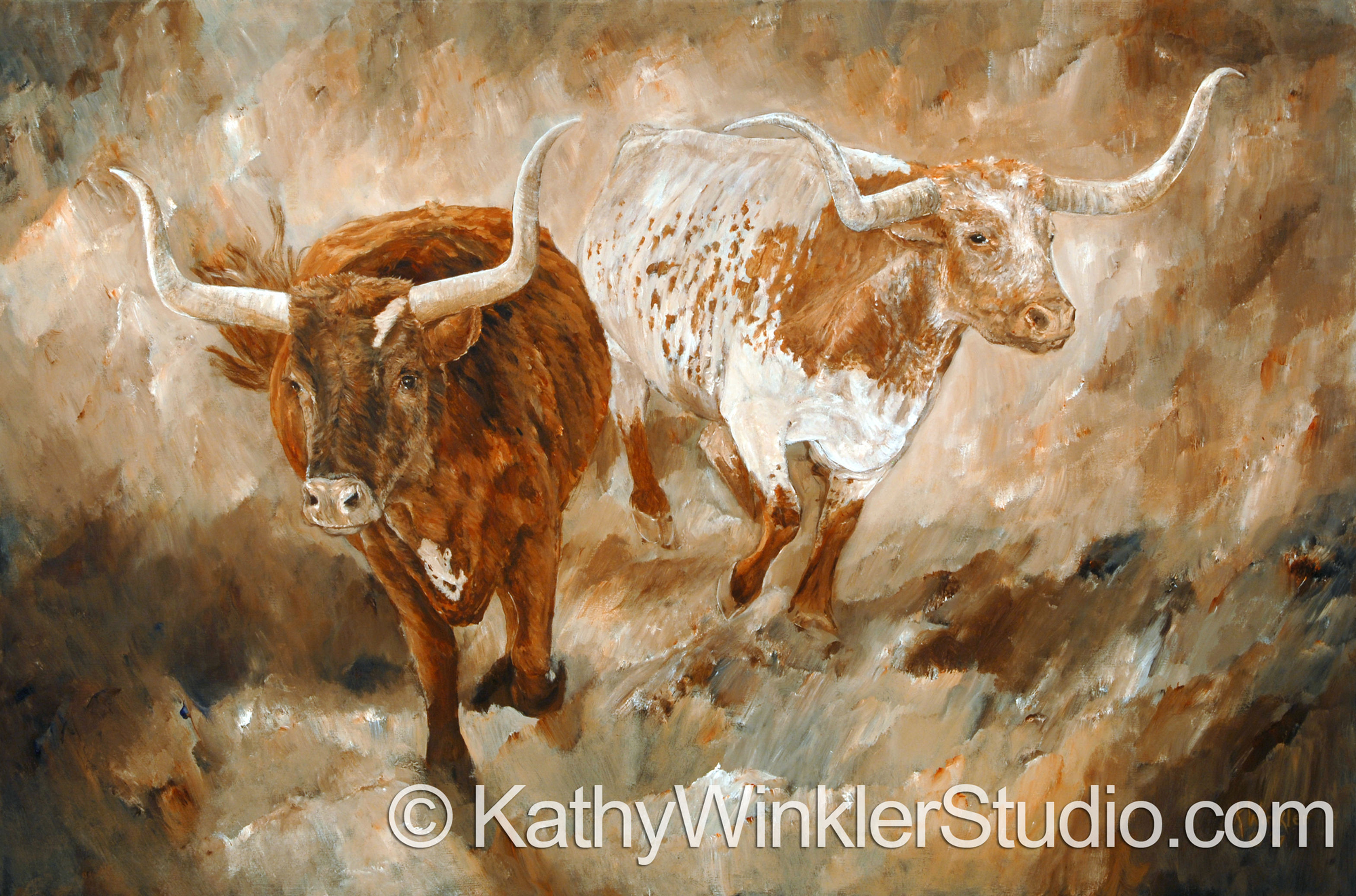 "Freedom" Texas Longhorn Steers Giclée