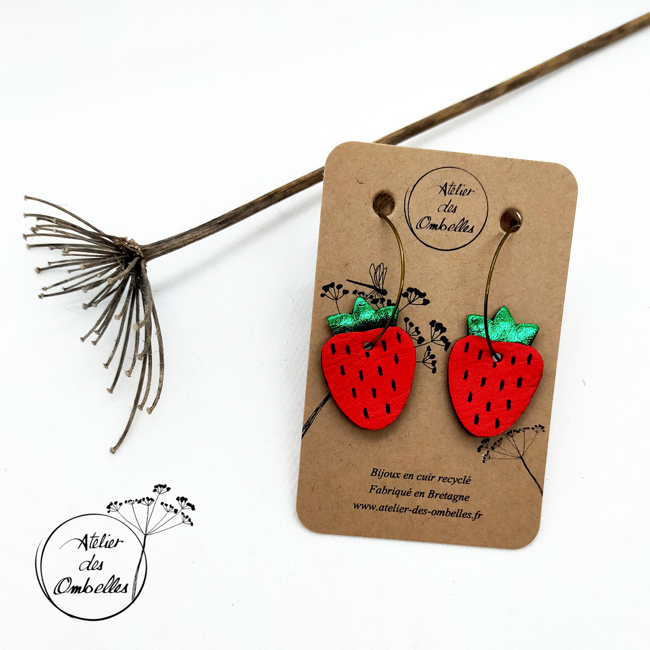Boucles d'oreilles Fraise