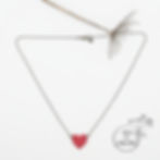 Collier cœur en cuir rouge