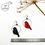 Miniature : Boucles d'oreilles en forme de Rouge-gorge en cuir recyclé