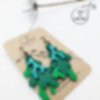 Boucles d'oreilles en cuir recyclé corail, atelier des ombelles