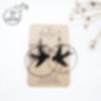 Boucles d'oreilles oiseaux hirondelles en cuir recyclé fait par l'Atelier des Ombelles
