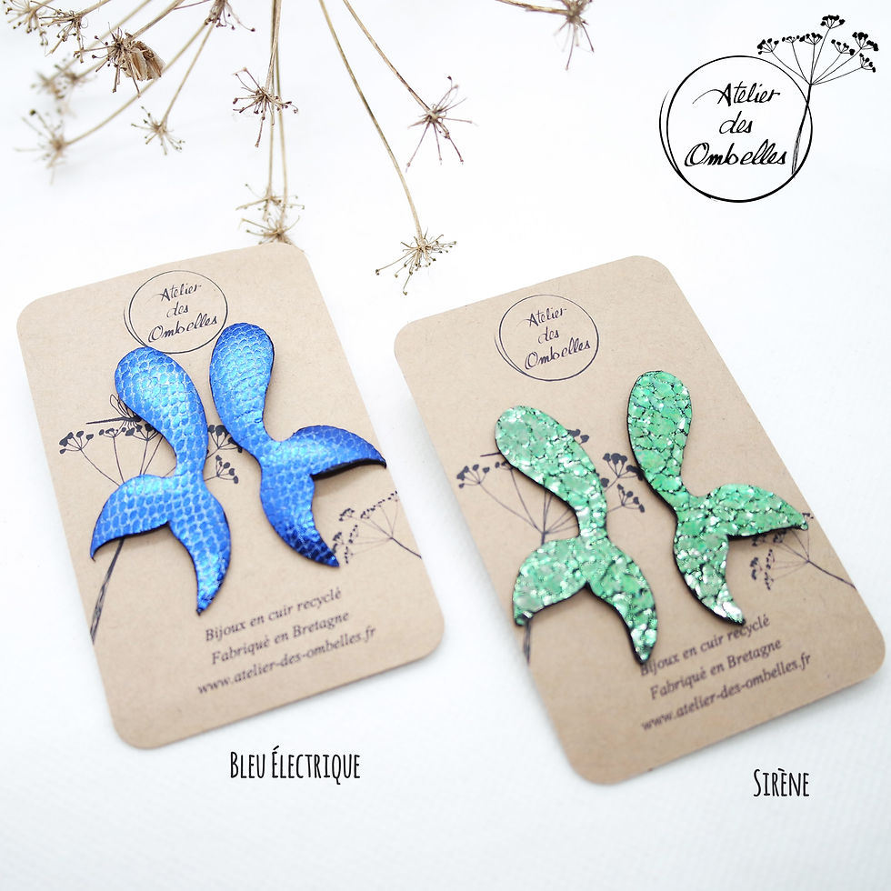 Miniature : Boucles d'oreilles Queues de Sirène - puce