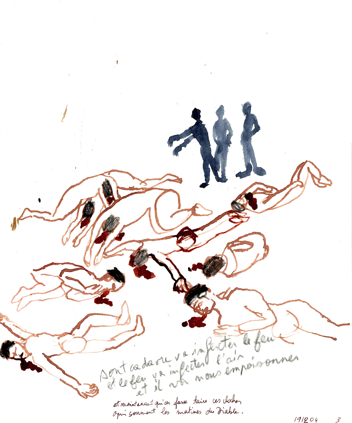 Charnier 37x45cm encre-