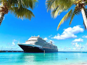 A cruise ship docked in Hawaii