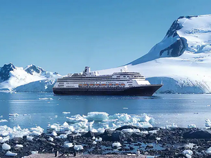 Cruise ship in Antarctica