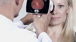 woman getting an eye check up