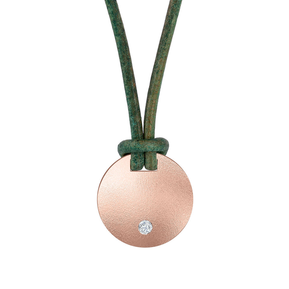 תמונה ממוזערת: Sphere of Love תליון מכסף מצופה זהב אדום 24K משובץ ביהלום מלוטש עגול 0.1 קראט