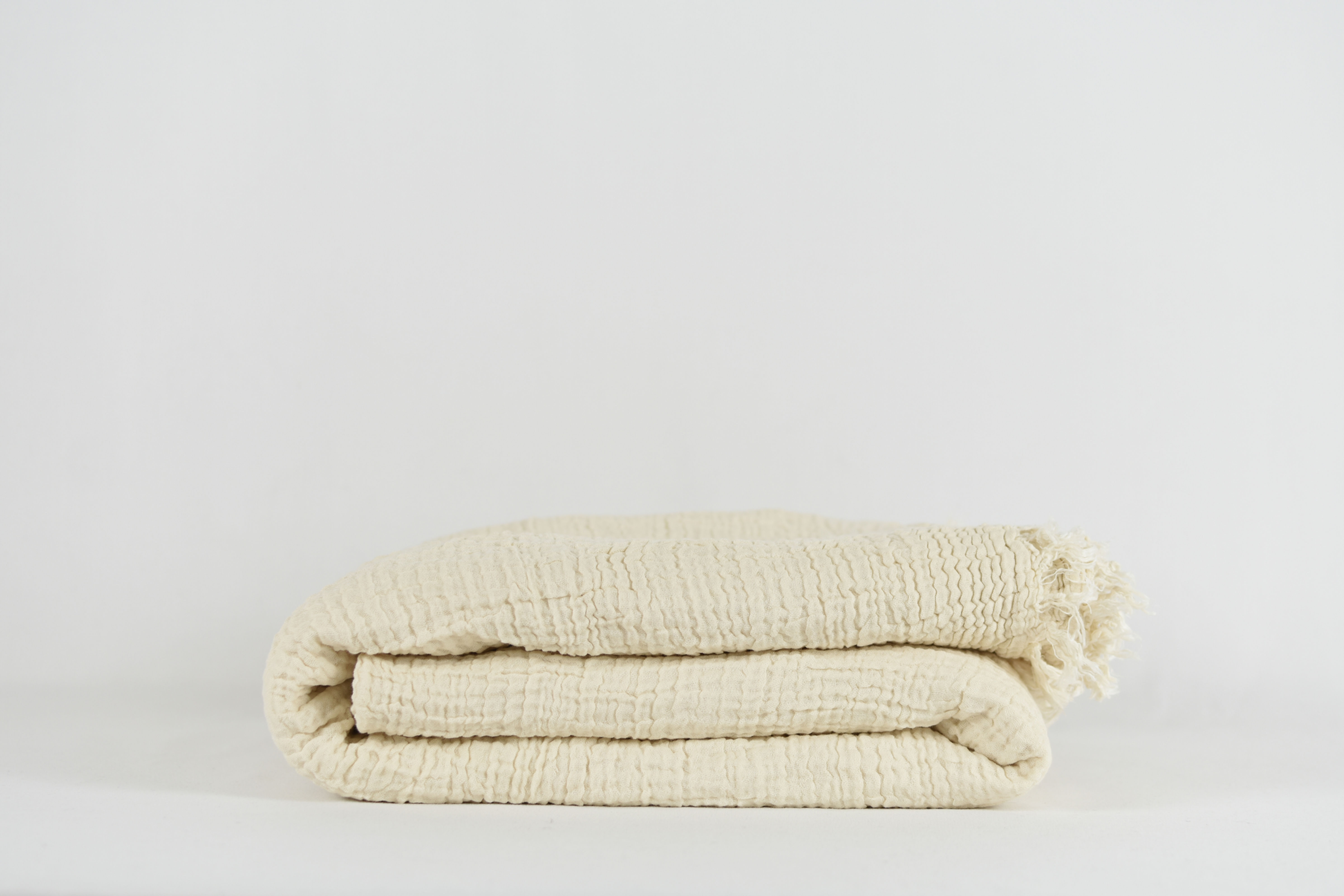 Ivory Crinkle Throw