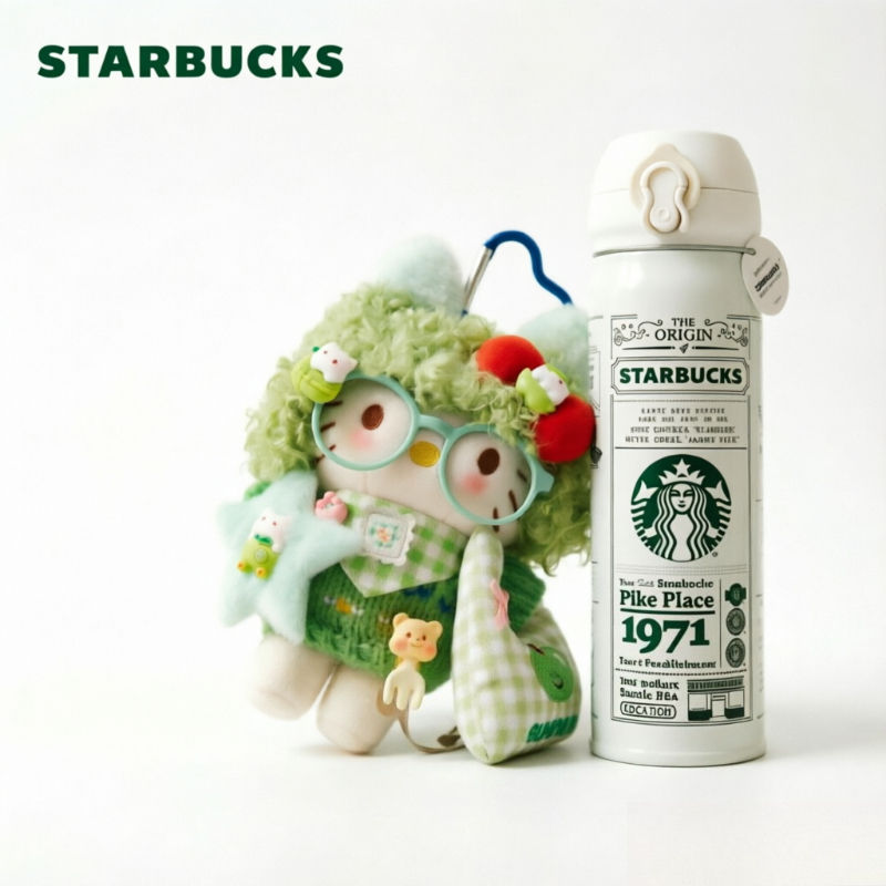 Starbucks 1971 Logo Insulated Mug Pop Flip Cover Easy One Hand Operation Chic Mi