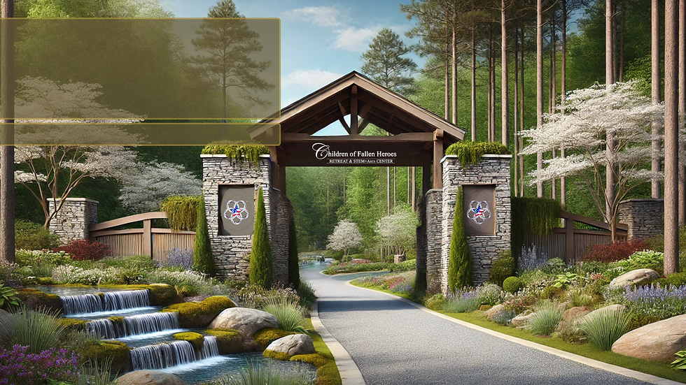 Rendering of the future entrance for Children of Fallen Heroes, symbolizing hope and dedication to supporting families of fal