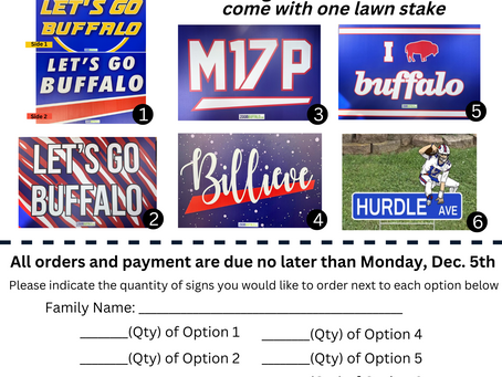 Buffalo Bills/Sabres Lawn Sign Fundraiser