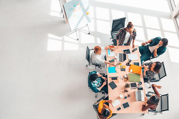multiethnic-diverse-group-business-coworkers-team-meeting-discussion-top-view-modern-offic