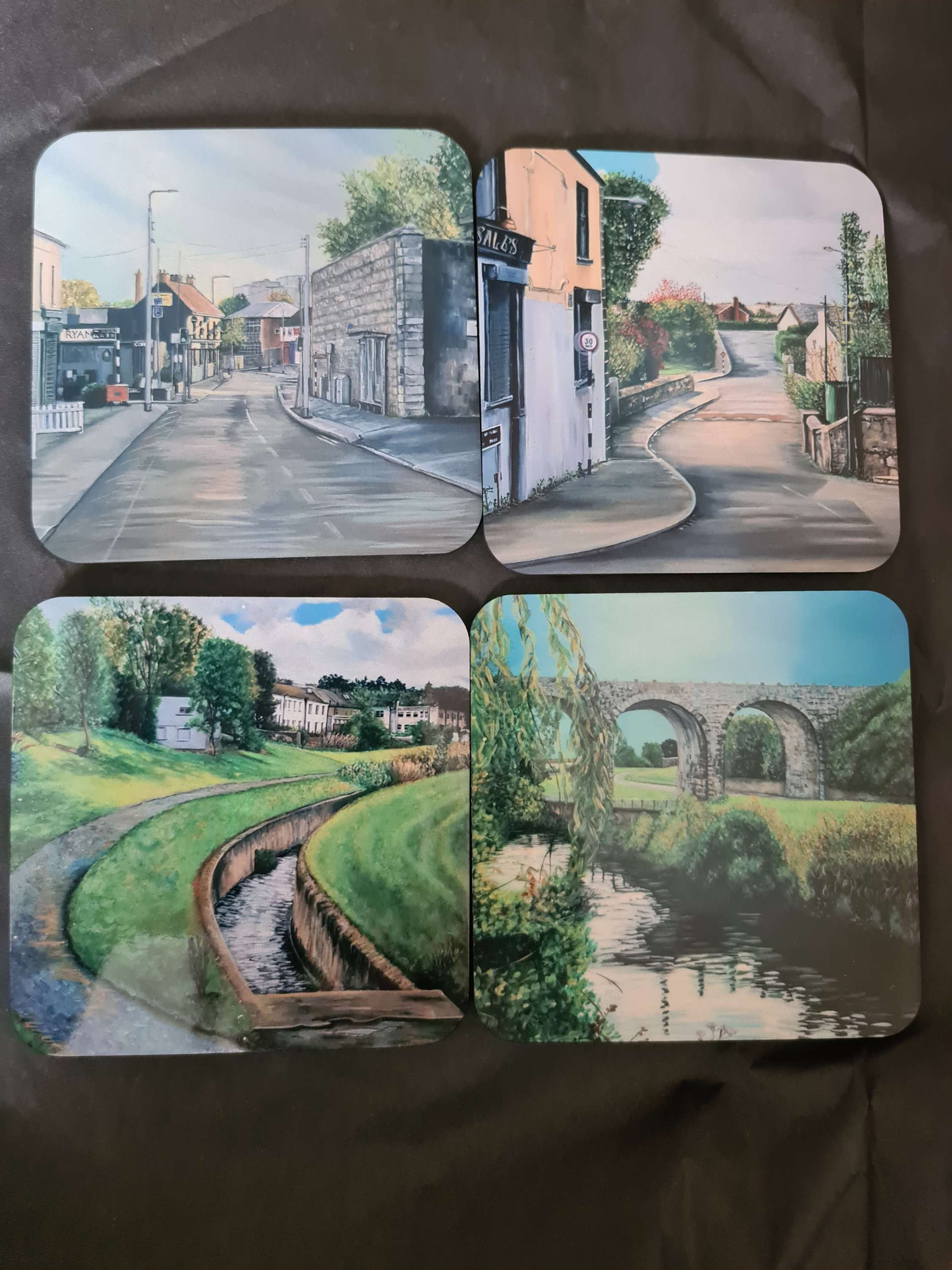 Coasters.. Milltown and Windy Arbour Cork Backed coasters