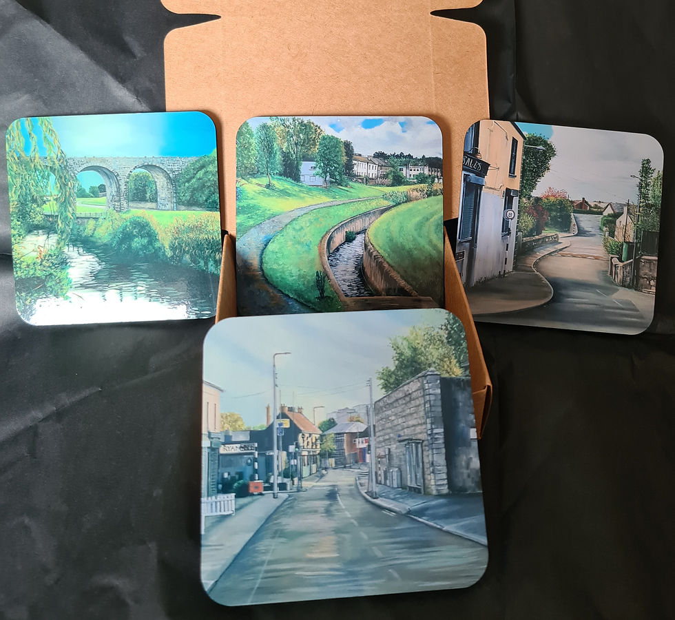 Thumbnail: Coasters.. Milltown and Windy Arbour Cork Backed coasters