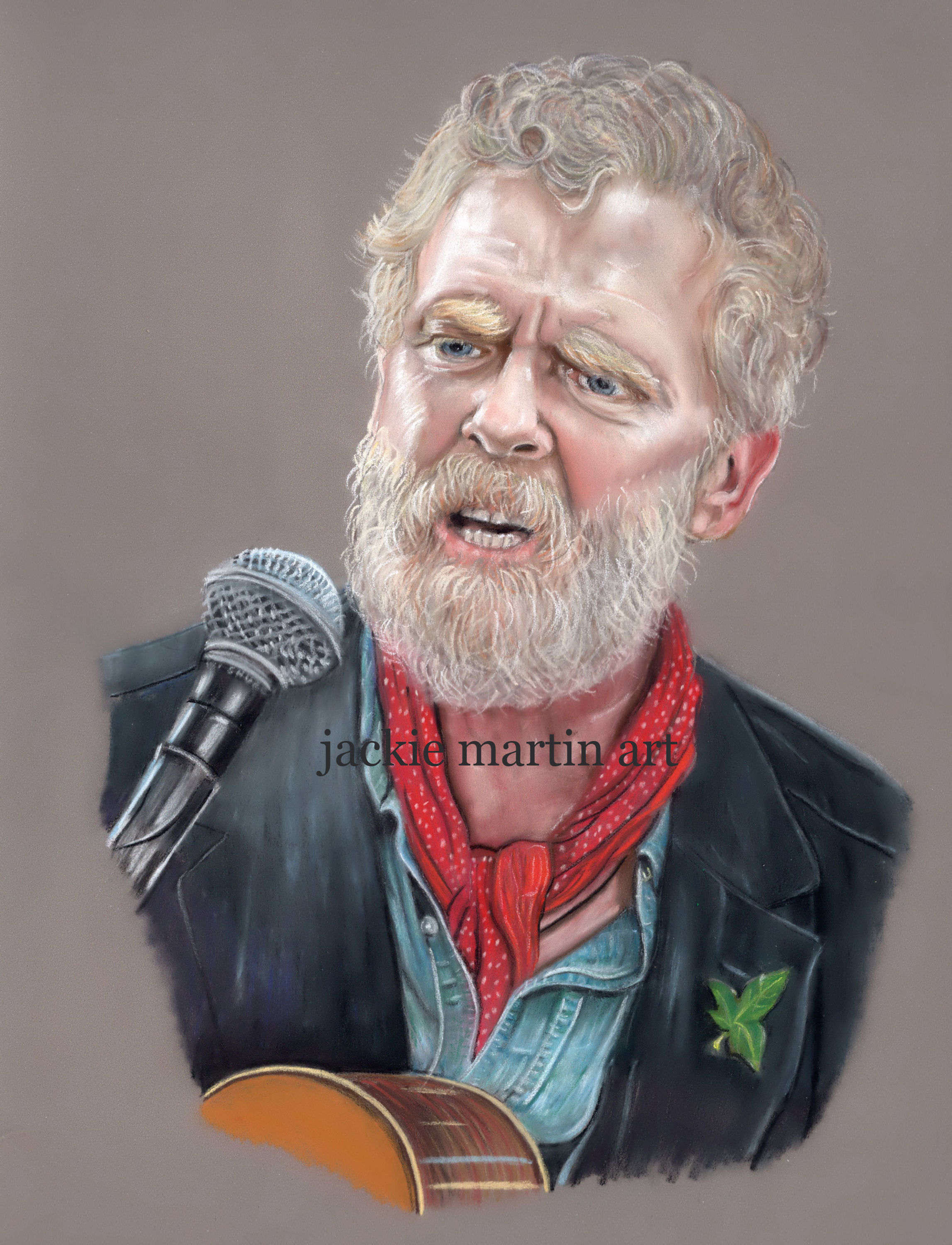 Portrait of Glen Hansard in Pastels Original Drawing