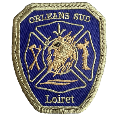 Écusson brodé collector bleu marine et doré pour les 30 ans du CIS Orléans Sud
