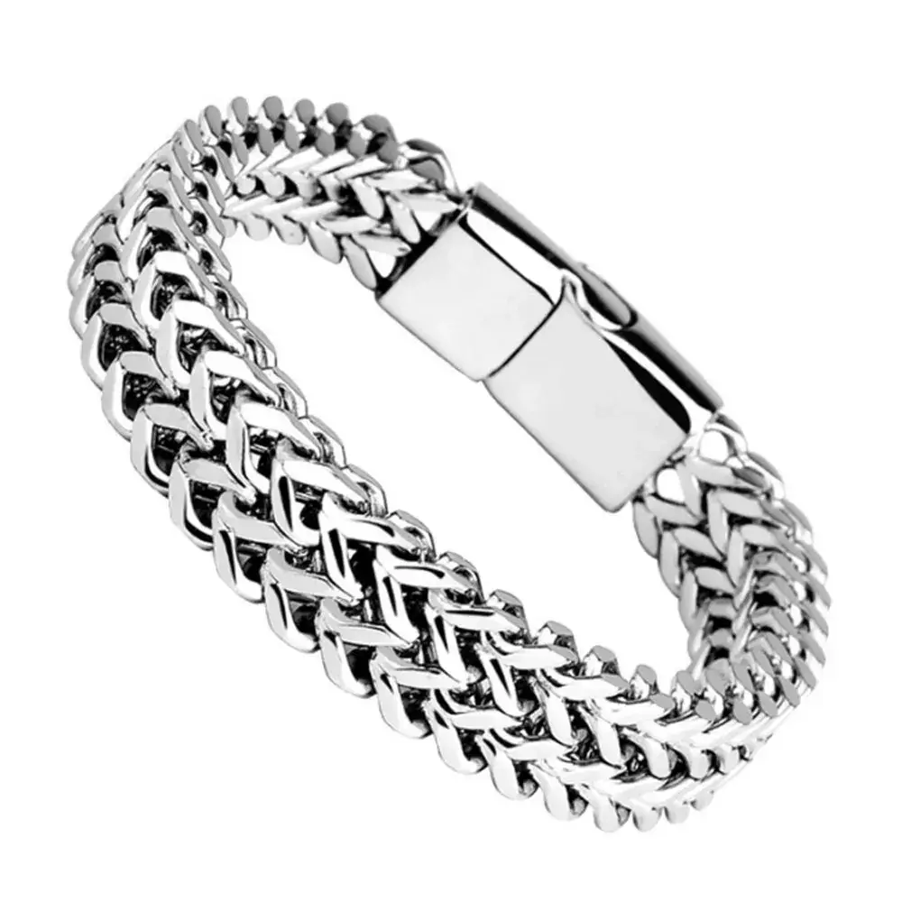 Stainless Steel Braided Double Row Front and Rear Fish Scale Alloy Magnetic