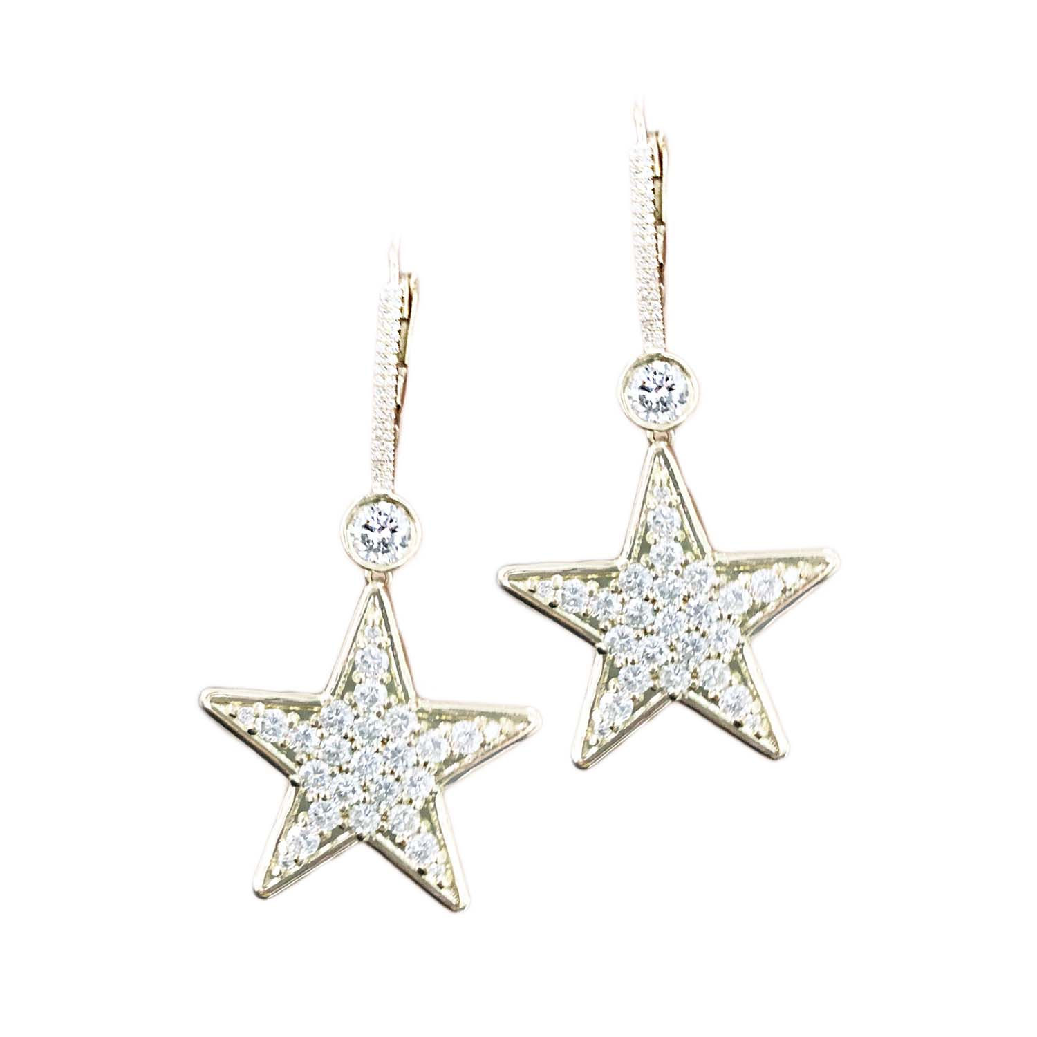 Golden Star Diamond Danglers