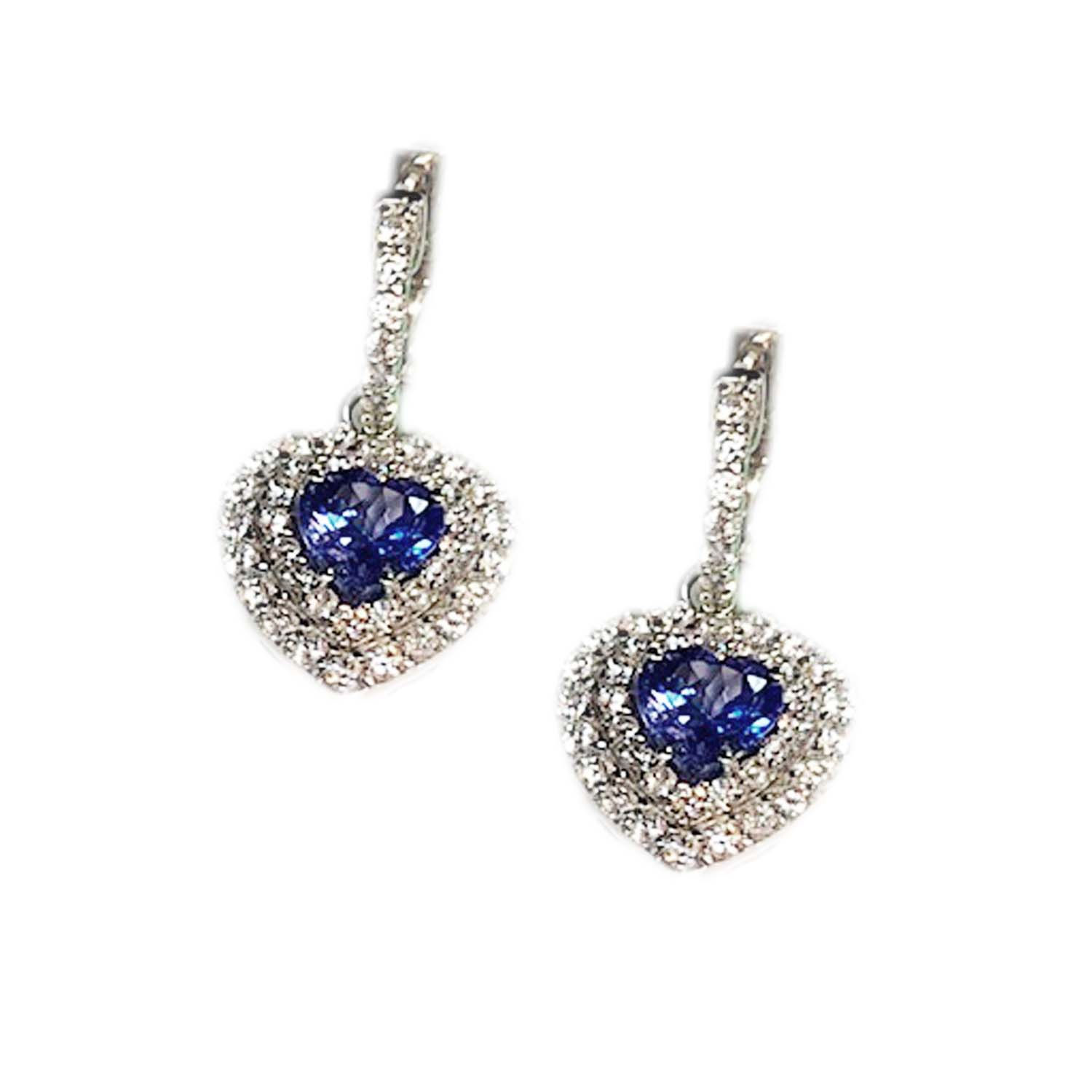 Heart Shaped Tanzanite Earrings