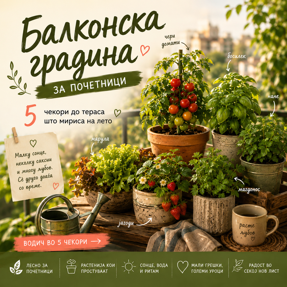 Балконска градина за почетници: 5 чекори до тераса што мириса на лето