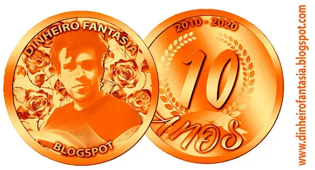 O projeto da minha moeda comemorativa dos 10 de blogger.