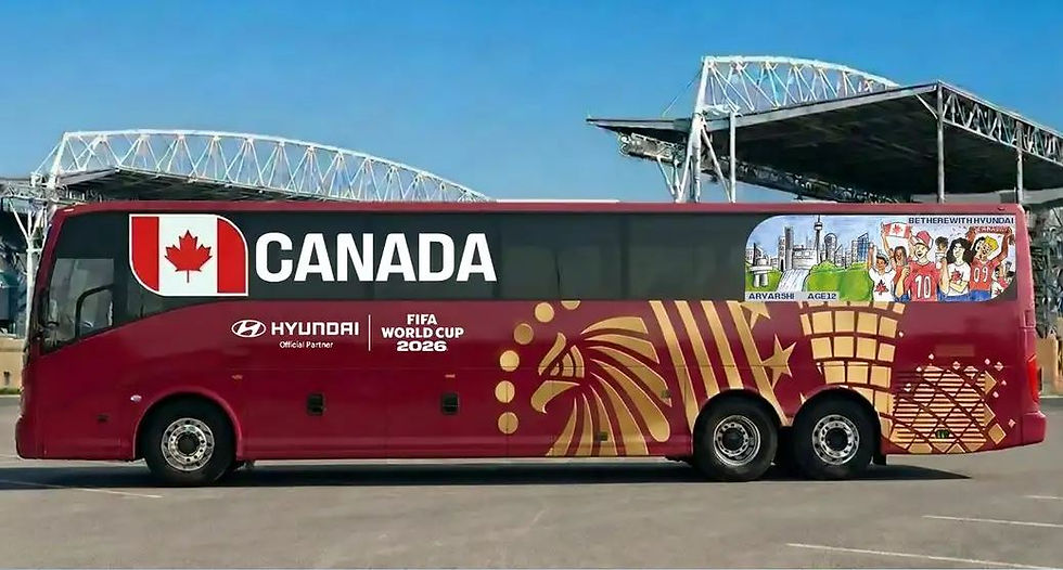 Niños crearon diseños futbolísticos: Hyundai presentó buses oficiales de las selecciones nacionales para la Copa Mundial FIFA