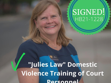Julie's Law HB21-1228 passed in Colorado to set the stage for safety of children...