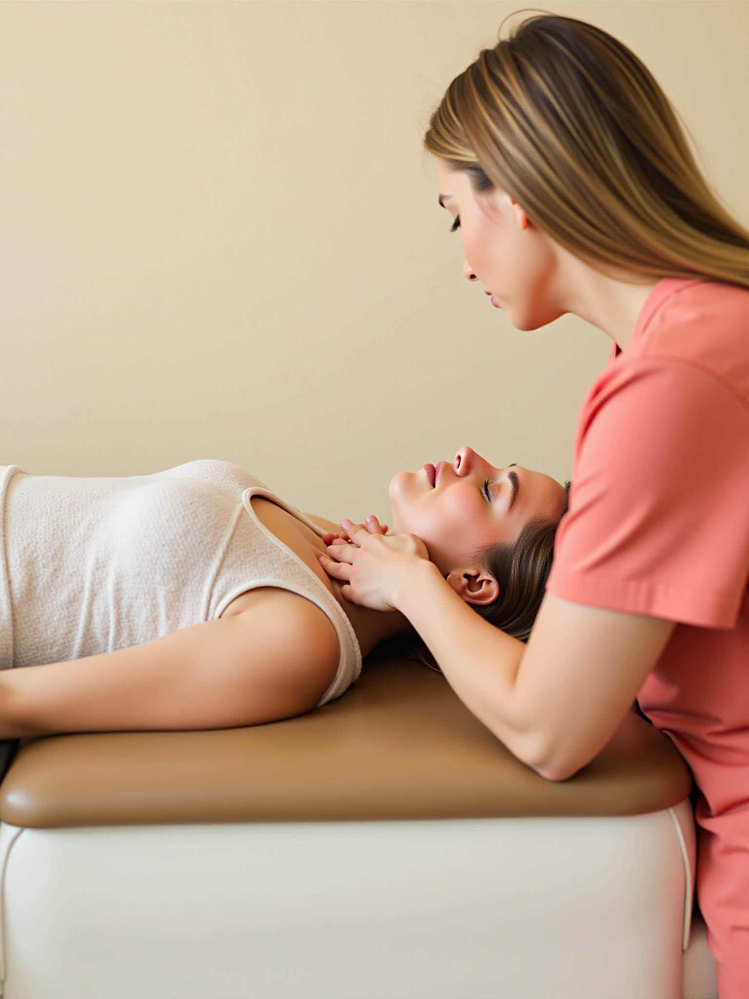 Woman performing manual therapy